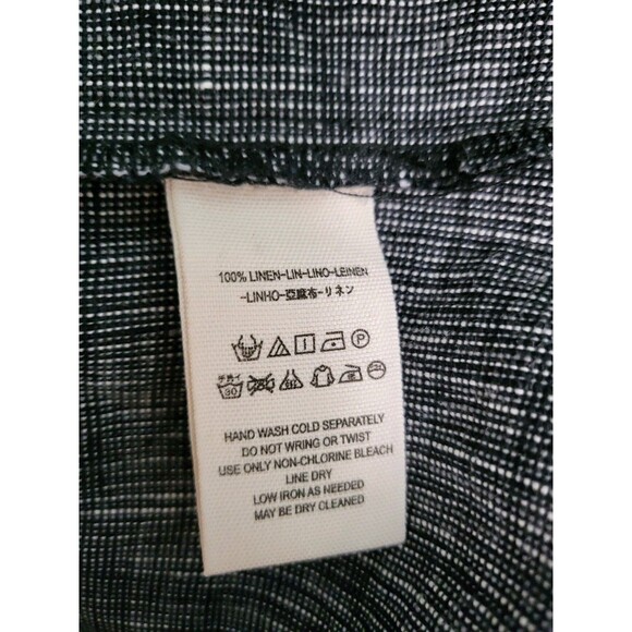 FREE PEOPLE Endless Shore Dress Women M 100% Linen Gray Short Sleeve Mini Shift - Picture 8 of 9